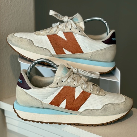 New Balance Shoes - New Balance 237 Womens Size 8.5 White Orange Athletic Running Shoes Sneakers